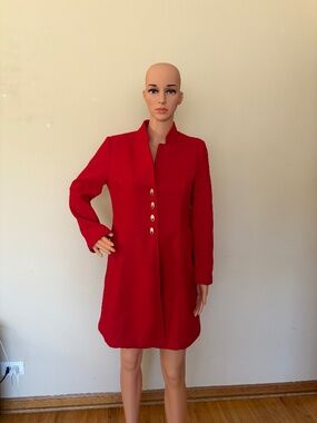 Red Tailored Long Coat Jacket – Size S – NWT